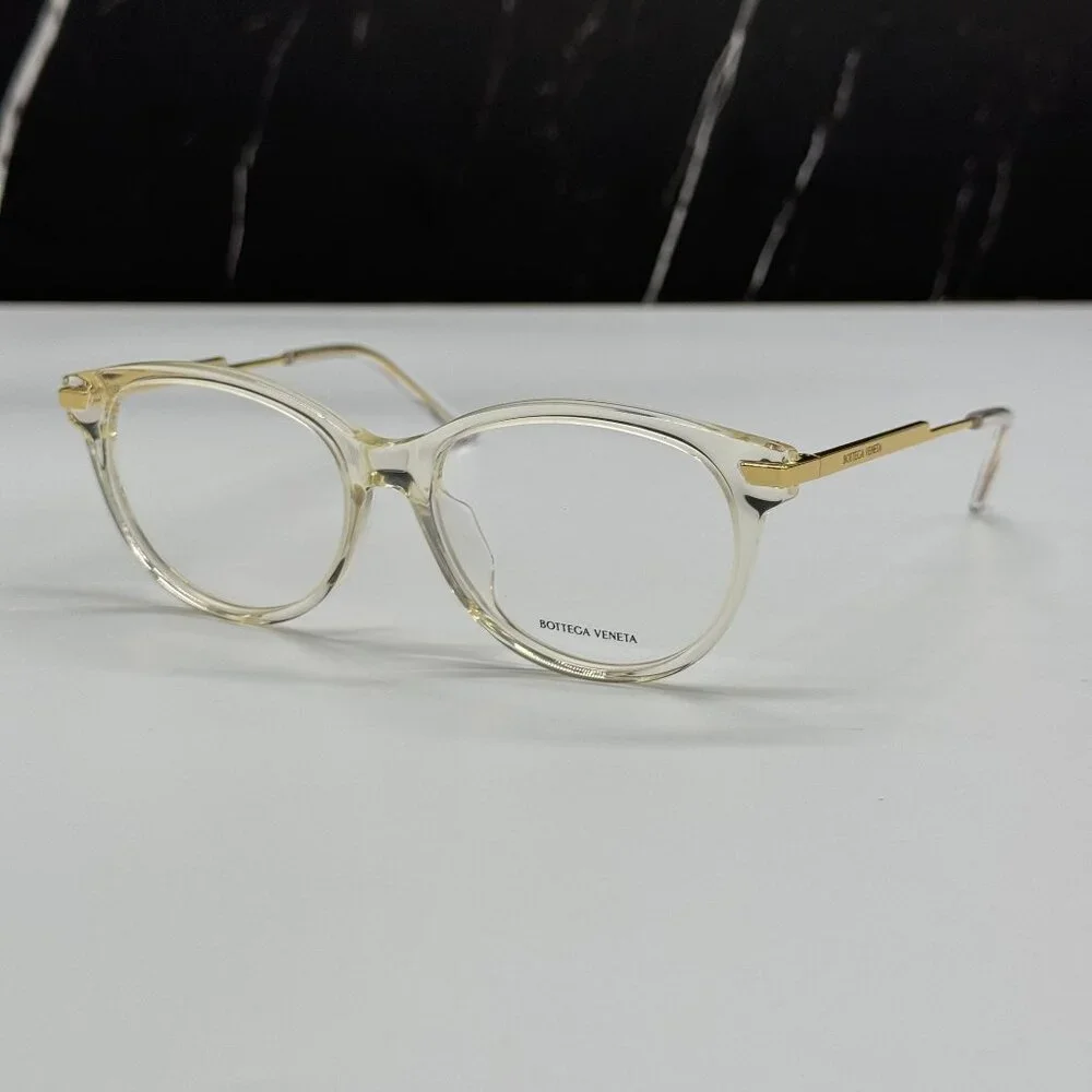 NEW BOTTEGA VENETA BV1039O 003 BEIGE TRANSPSRENT WOMEN EYEGLASSES